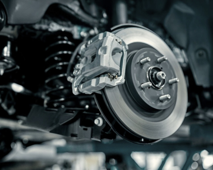 Brake and clutch inspection bay at Focus Auto Dubai