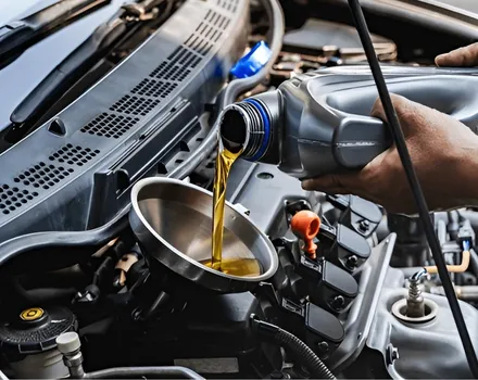 High-mileage engine oil service at Focus Auto Dubai